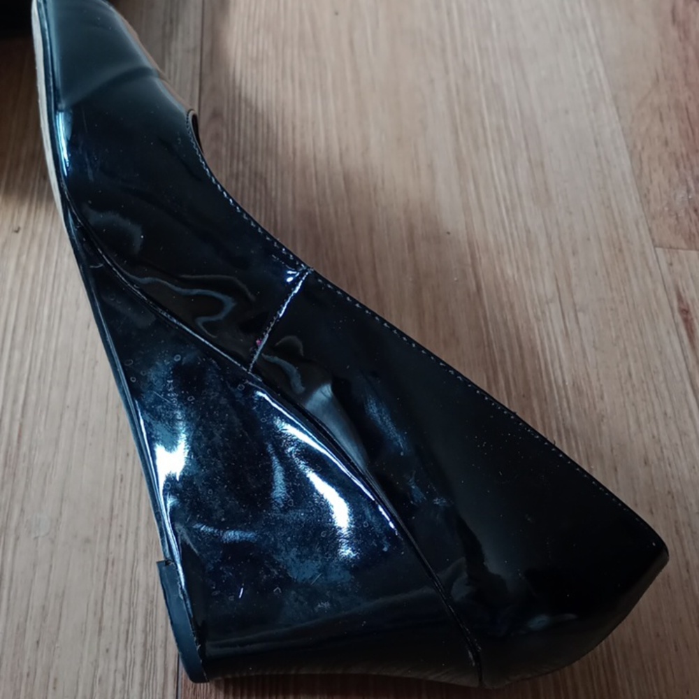 Verali Black Peep toe Wedges AU 7 1/2 - Picture 5 of 8